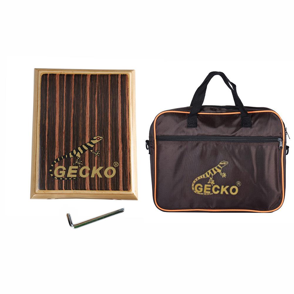 GECKO Cajon tambour de voyage, boîte compacte, tambour plat en bois, Instrument de Percussion avec clé réglable, sac de transport