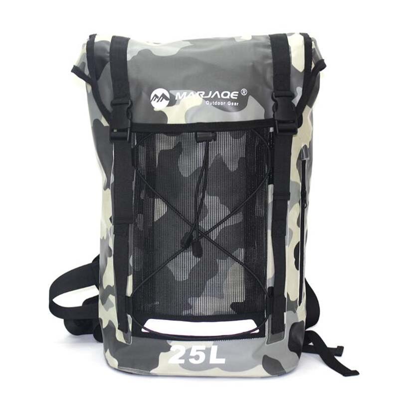 Pvc waterdichte droge tas 25l reflecties outdoor duiken opvouwbare strand zwemtas raften wandelen reizen oceaan rugzak