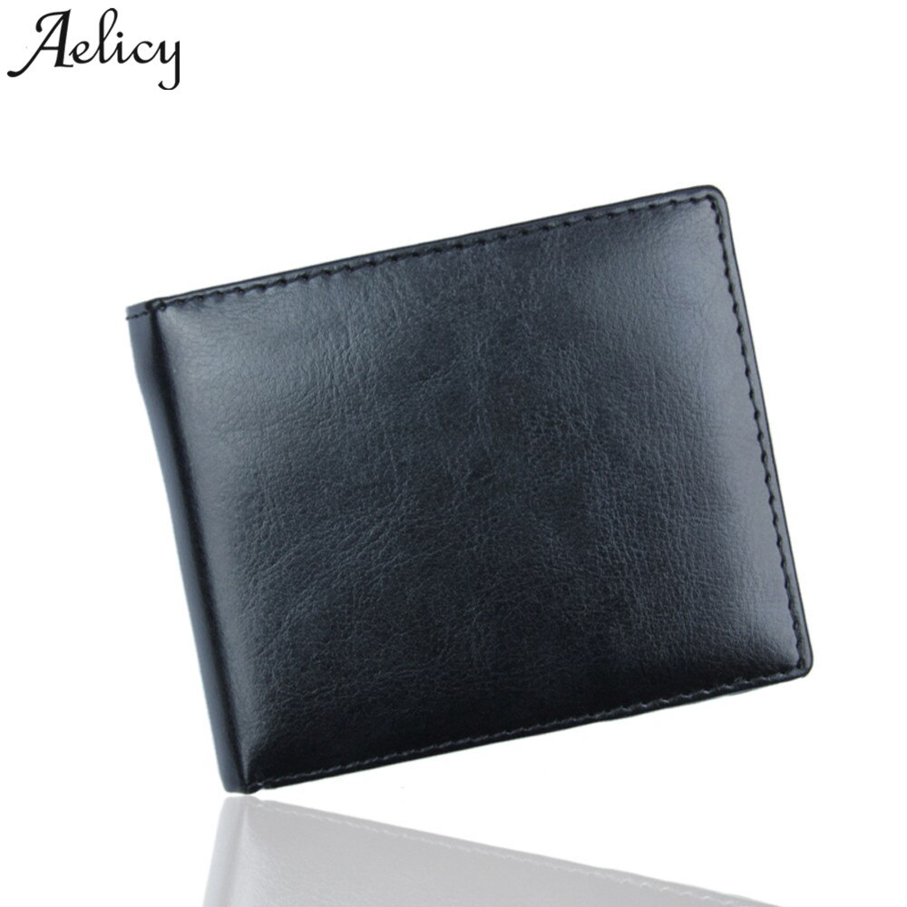 Aelicy Lederen Mannen Zakelijke Creditcard Houder Portemonnee Bifold Mini Id Credit Card Wallet En Purse Zakken: Default Title