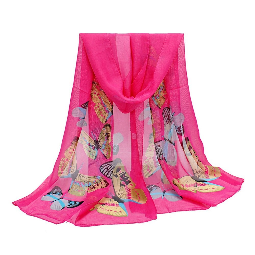 Mode Sjaal Dame Vlinder Print Neck Shawl Sjaal Warm Wrap Ademend Winddicht Sjaals Sjaals Hijab Halsdoek Foulard # Een