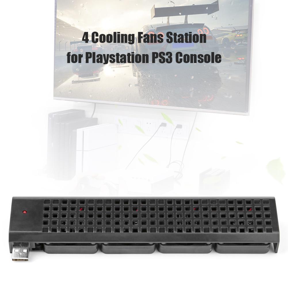 Dual USB Hub 4 Fans Cooling Station For Sony Playstation 3 PS3 (40G/80G) Game Console Host Heat Sink USB Cooling Fans