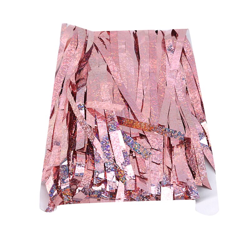 Feestachtergrondgordijnen glitter gouden linten franje folie gordijn verjaardag bruiloft volwassen jubileum muurdecoratie: Roségoud