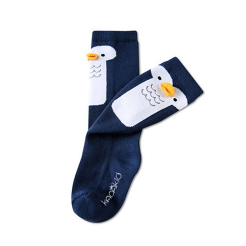 Calcetines para niños pequeños pajarita grande chicas tejidas hasta la rodilla de algodón suave calcetines con lazo para bebé niños kniekousen meisje bebé niñas Calcetines: Baby sock Blue