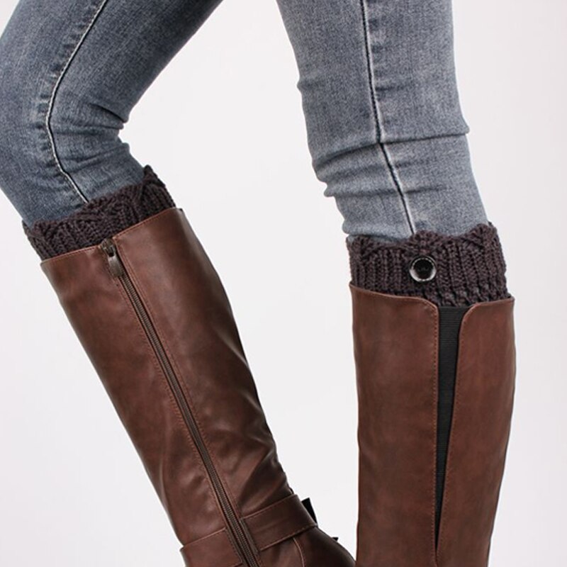 Casual Women Boots Cuffs Toppers Socks girls Crochet Knitted Winter Leg Knee Warmers Stretch Short Socks Good
