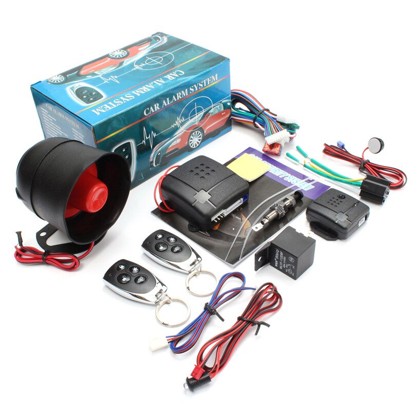 Universal Car Alarm Vehicle System Remote Alarm Autom Anti-theft Burglar Protection Security Keyless 2 Remote 4 Buttons