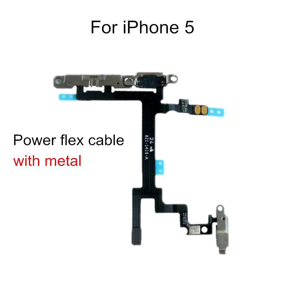 Power Flex Kabel mit Metall Für iPhone 5 5S SE 6 6S 7 8 Plus X XS MAS XR Volumen Schalter Auf Off Taste Ersatzteil Ersatz: 5G