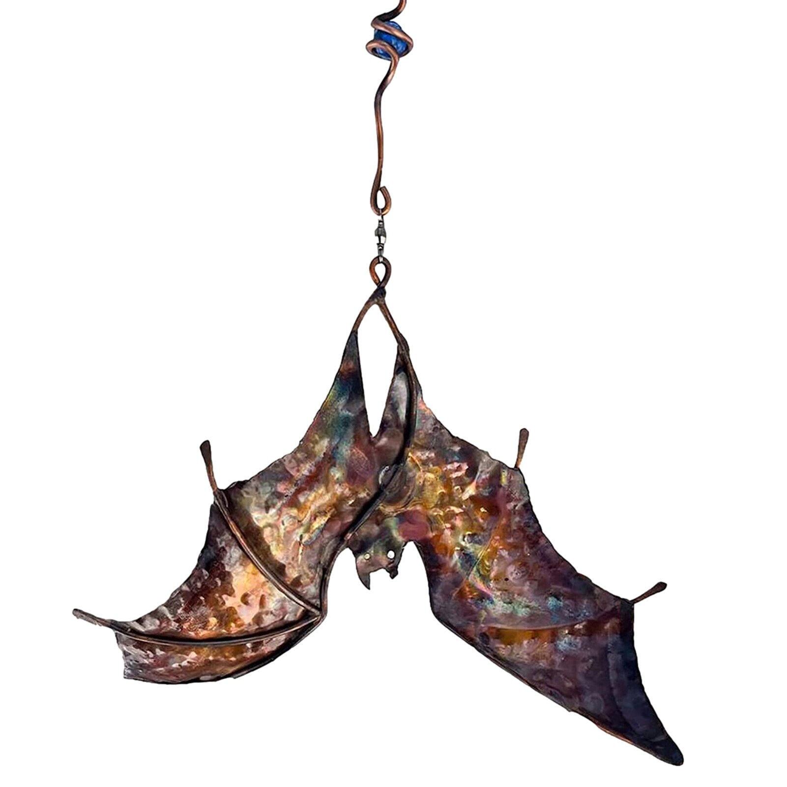 Interesting Bat And Dragon Shape Iron Wind Chimes Sculpture Of Art Garden Crafts And Outdoor Decorations Amazing Artist: B