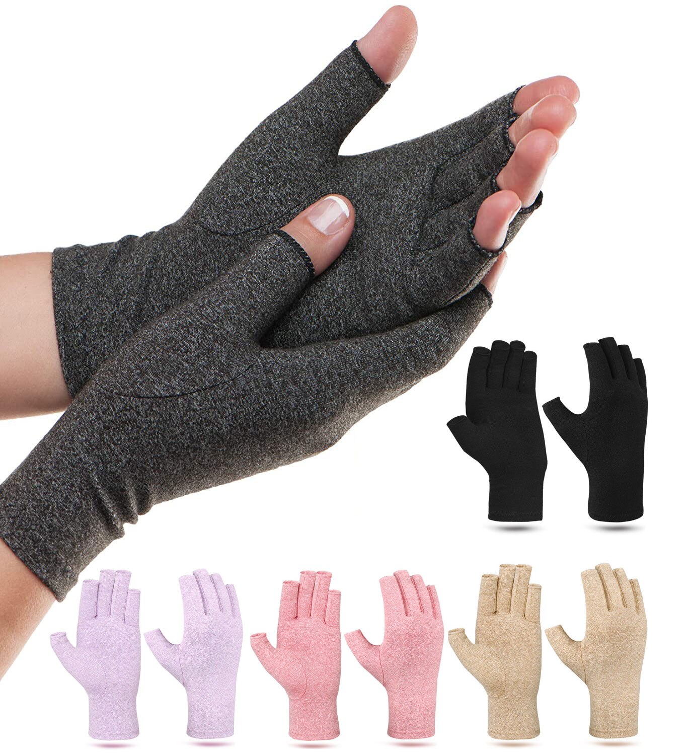 Therapie Kompression Handschuhe Unisex Abgabe Nicht-Slip Druck Handschuhe Half Finger Fitness Handschuhe Arthritis Joint Pain Relief