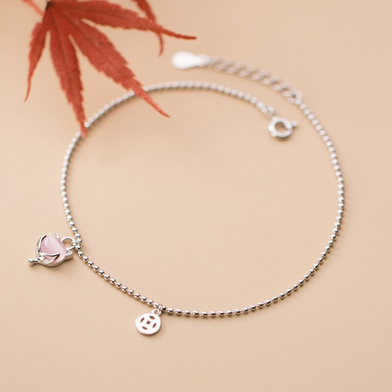 MIQIAO Bracelet On The Leg Fox Anklet Women&#39;s 925 Sterling Silver Foot Bracelet Women Jewelry Female Leg Chain Jewels