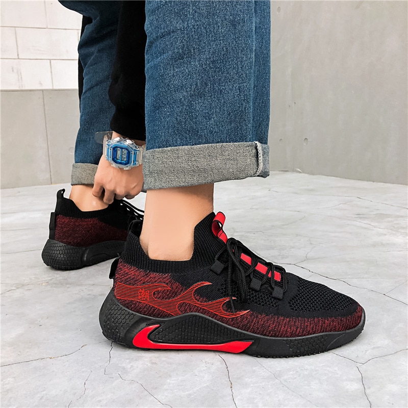 Mens Casual Shoes Shoes Men Lightweight Breathable Comfortable Men Sneakers Lace-up Mesh Flats Zapatos De Hombre