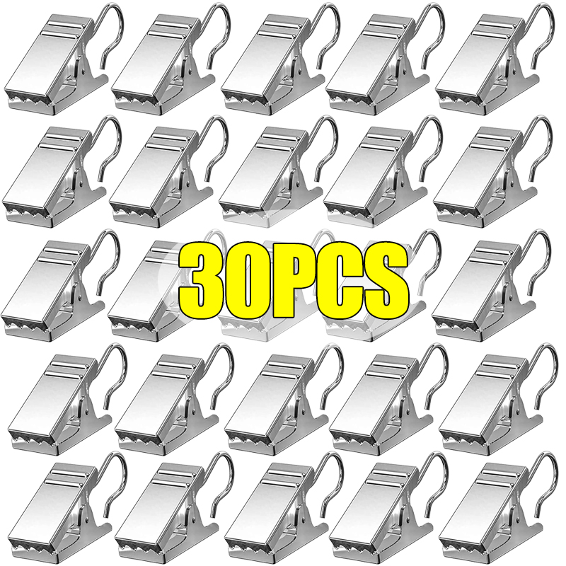 100/10PCS Mini Curtain Hooks Metal Small Clips Multipurpose Photos Shower Window Curtain Fixed Clip Reusable Home Storage Hook: Yellow