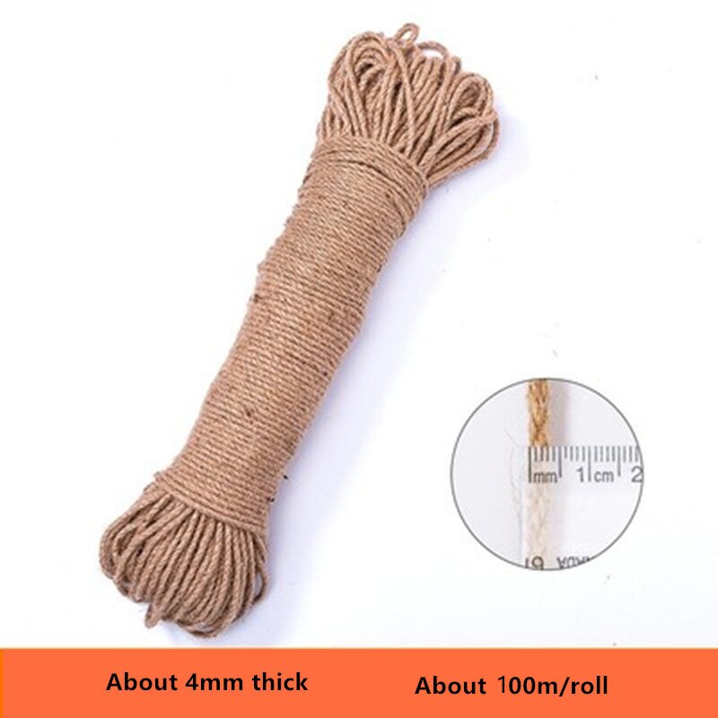 Jute Seil Schnur Seil handgefertigt Diy Farbe Material Seil Kindergarten Umwelt Dekoration Bündel retro Dicken Hanf Seil Leinen Rop: 4mmx200m
