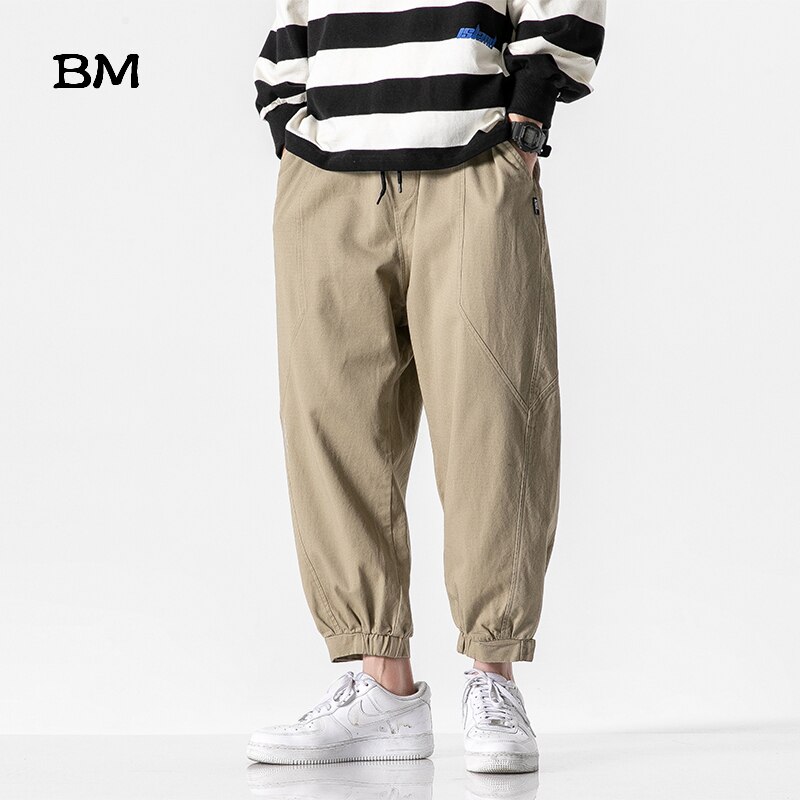 Japansk streetwear khaki bukser kpop koreansk stil tøj hip hop joggers mænd sport mode tøj army casual harem bukser