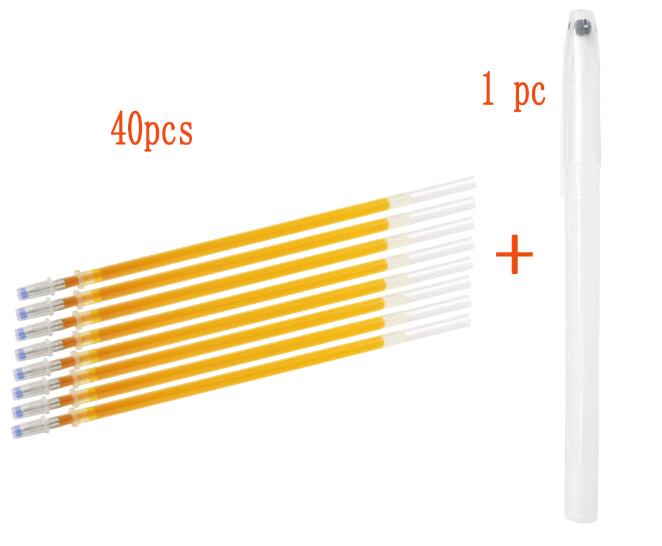 40 stk vandsletbar pen refill vandopløselig stof markør pen til patchwork stof pu læder korssting mærke syværktøj: 6
