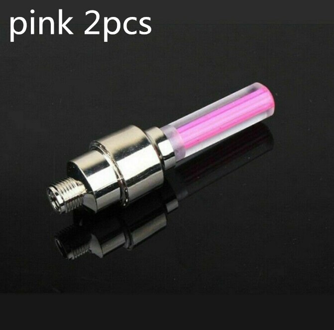 Auto Accessoires 2Pcs Wiel Flesdop Fiets Licht Met Geen Batterij Mountain Road Fiets Lights Tyre Ventiel caps Wiel: pink 2pcs