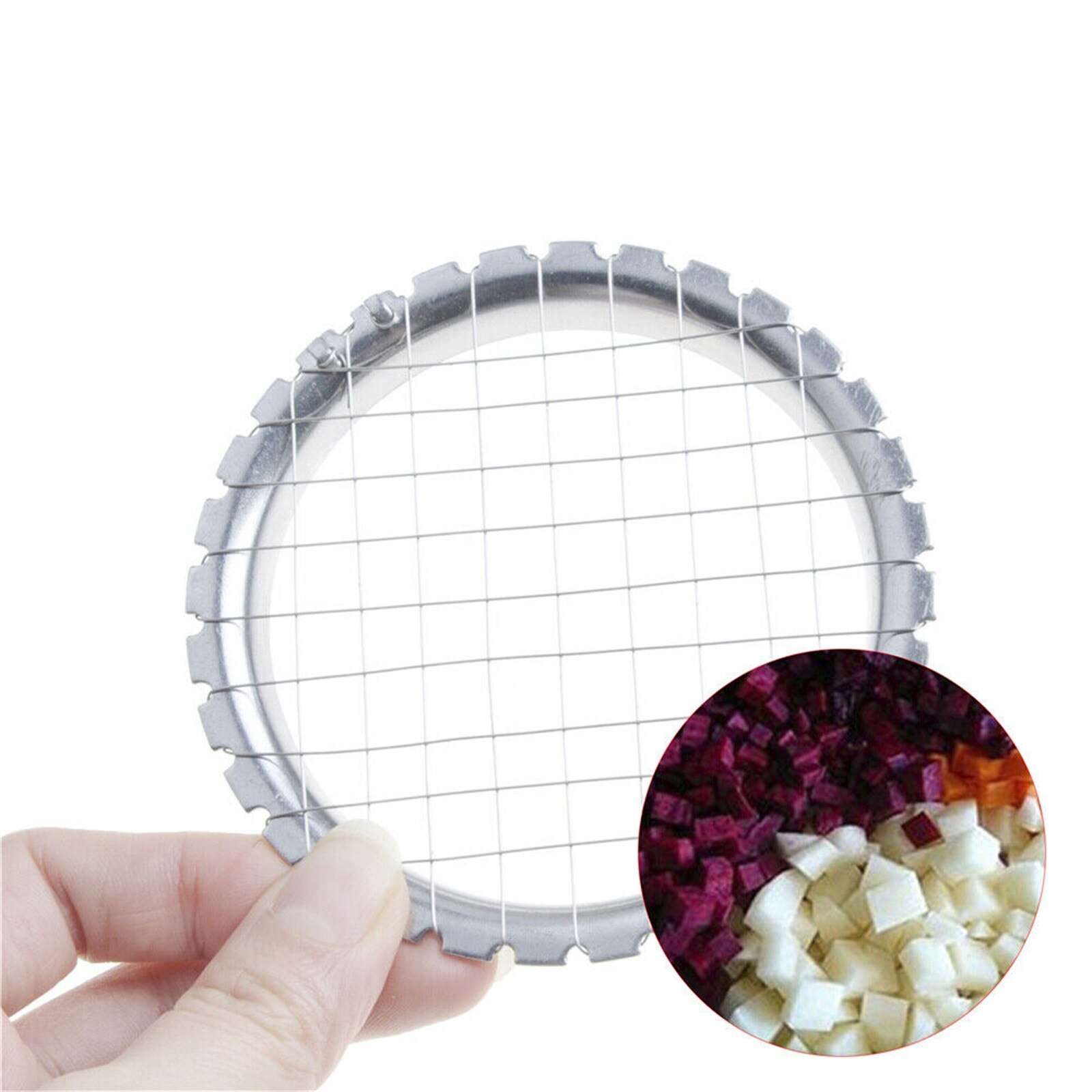 Handpers Aardappel Fruit Cutter Slicer Rvs Gepureerde Grid Cutter Voor Keuken Aardappel Chip Machine Groente Gereedschap