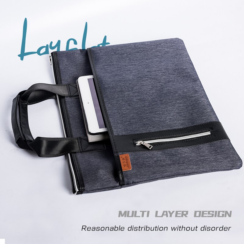Portable Zipper File Bag Business Office Multi-storey Conference Handbag