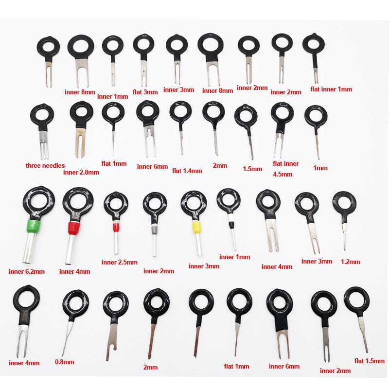 Kit de Extractor de pines para coche, herramienta de extracción de terminales, removedor de pines, Conector de crimpado de cableado eléctrico, herramientas manuales de reparación, 36 Uds.