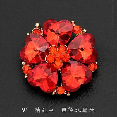 1 pz/lotto 30/38mm gonna visone pelliccia cachemire strass cristallo bottone visone colletto bottone cappotto pulsante C271: arancia / 30mm