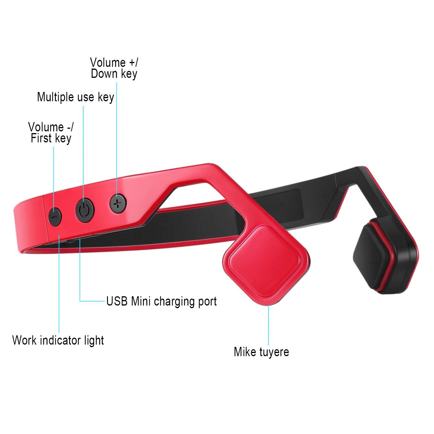 BN-701 bone conduction Bluetooth Earphone Wireless Headphone built-in battery headset