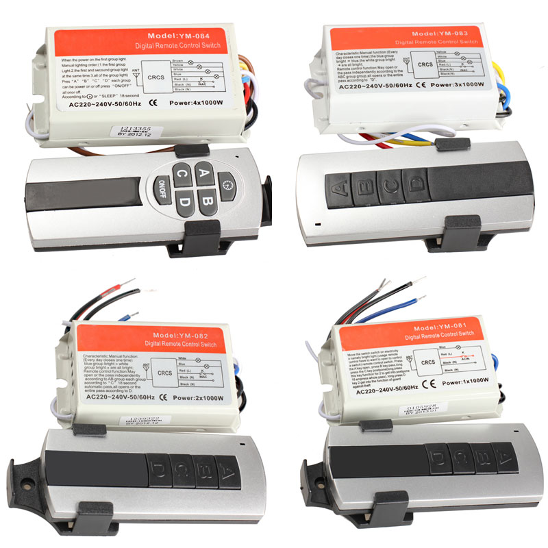 Interruptor de Control remoto inalámbrico para lámpara, interruptor de Control remoto Digital para lámpara de iluminación inteligente, 1/2/3/4 vías de encendido/apagado, 220V