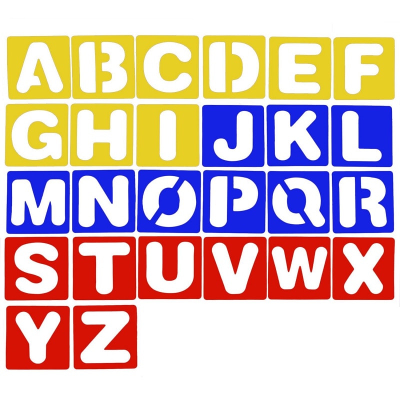 Hollow Numbers Alphabet Painting Template Kids Painting Learning Stencil Drawing Templates