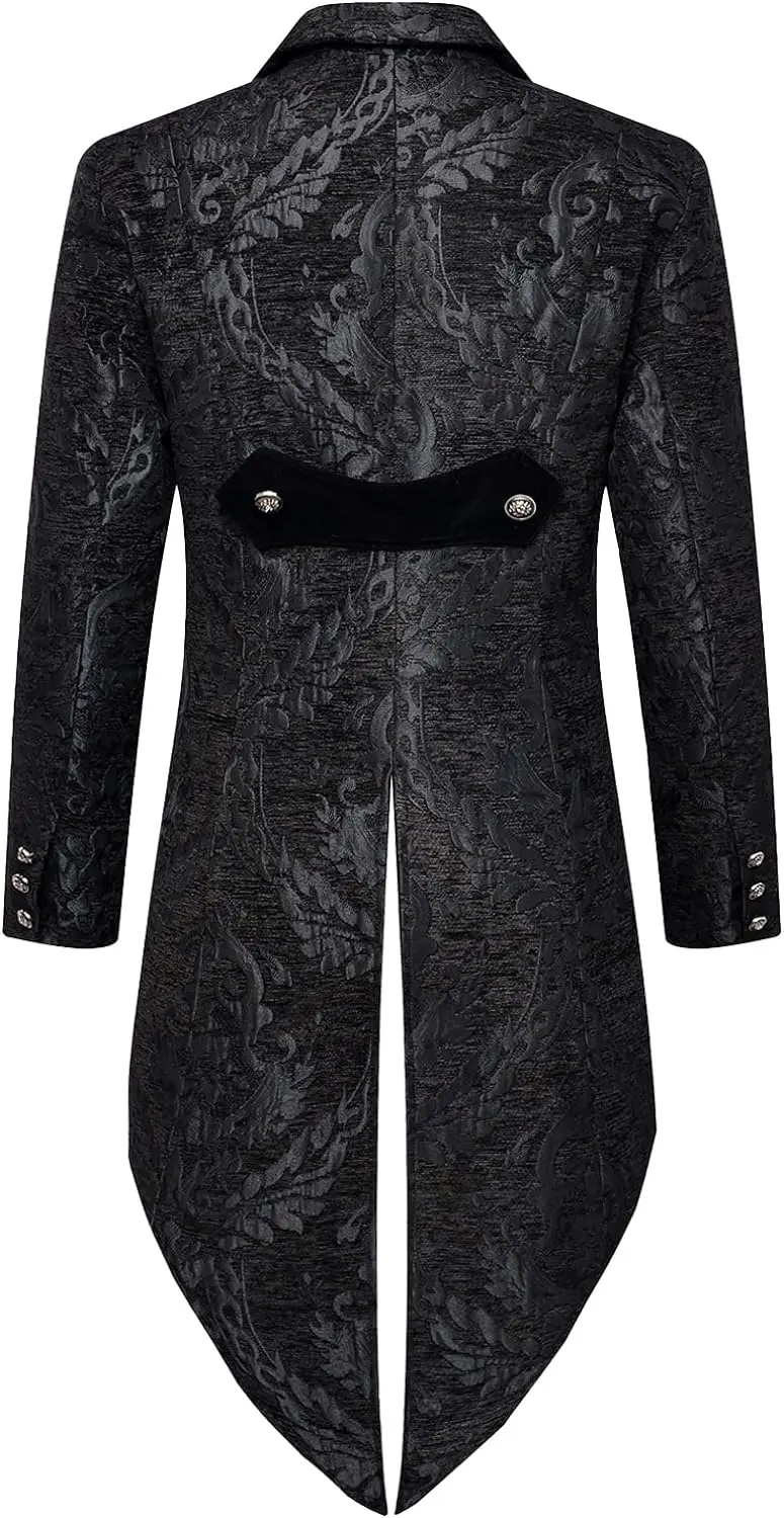 Thopil Men's Steampunk Vintage Tailcoat Jacket Gothic Victorian Frock Coat Costume