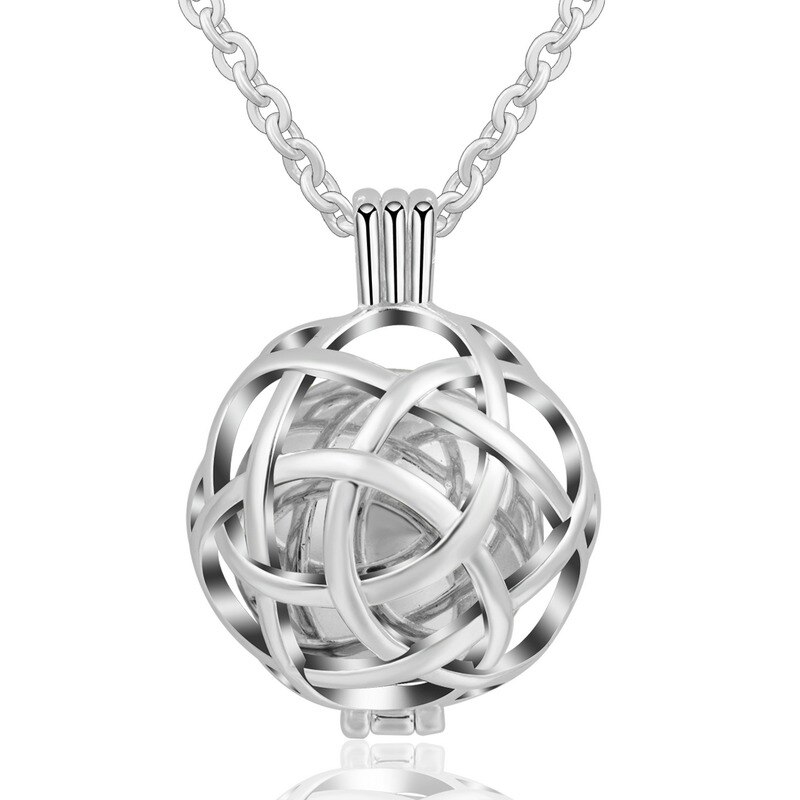 Eudora18 mm nudos celtas Bola mexicana collar Bola Musical embarazo jaula colgante para mujer bebé joyería fina K236N18: A11 sliver