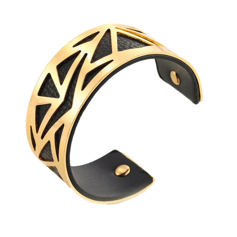16 cores manguito pulseira de couro slivery ouro cor pulseira georgette indiano jóias pulseiras amor pulseiras para mulher femme vimio: black 2