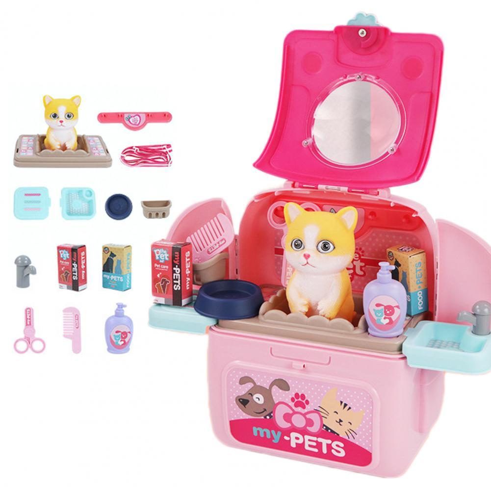 Huisdier Rugzak Praktische Exquise Plastic Pretend Play Pet Care Set Voor Huisdier Rugzak Speelgoed