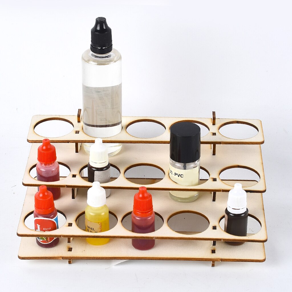 Wooden Paint Rack Stand Storage Shelf Painting Ink Bottles Stand Spraying Bottles Holder Organizer for DIY Art Painting Tool