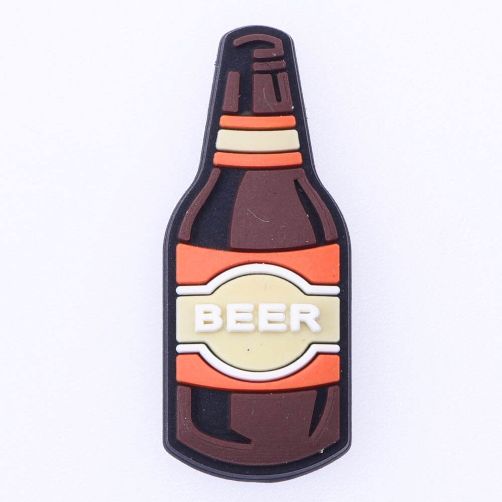 Breloques croco en forme de bouteille de bière et de vin rouge, accessoires de décoration pour chaussures, Bracelets pour enfants, 1 pièce: p2817