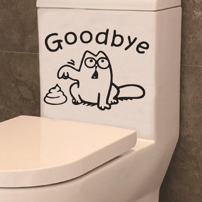 Funny Waterproof Stickers Removable Wall Decals For Bathroom WC Toilet Decoration Home Decor Home Improvement