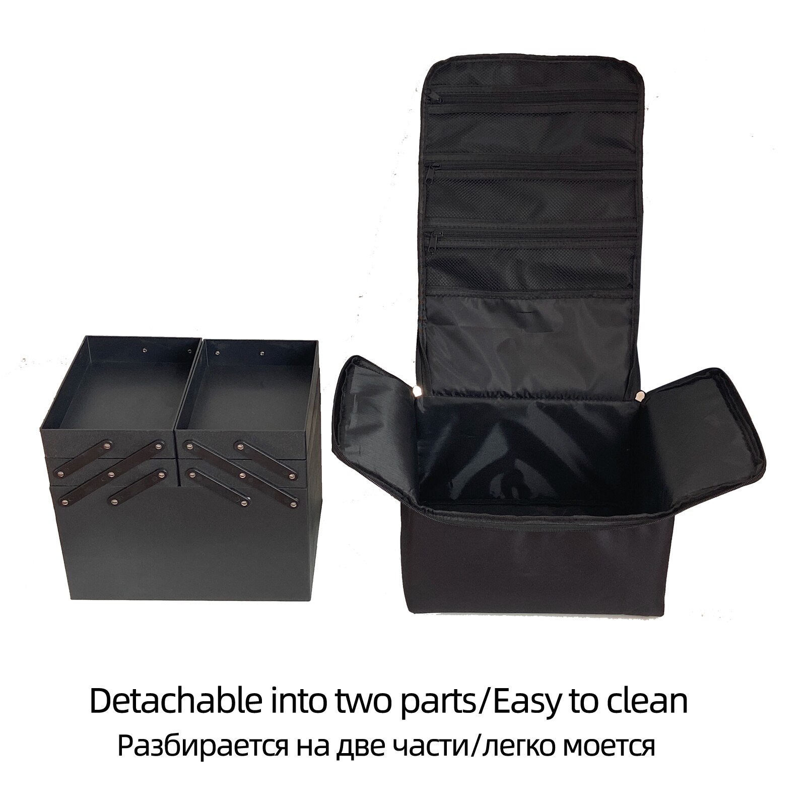 Multilayer Clapboard Cosmetic Bag Case Beauty Salon Tattoos Nail Art Tool Bin Women Makeup Organizer Large Capacity Bag