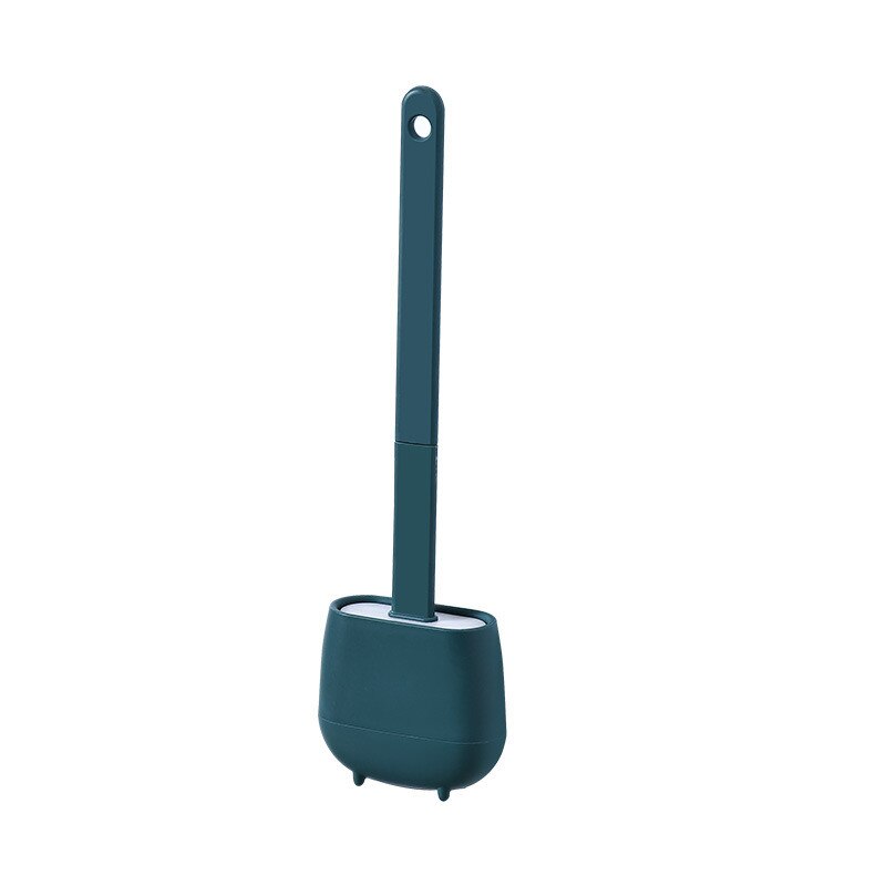 Toiletborstel Set Thuis Wall Mounted Plastic Hoek Wc Borstel Lange Steel Borstel Met Houder Badkamer Wc Accessoires: Dark Green