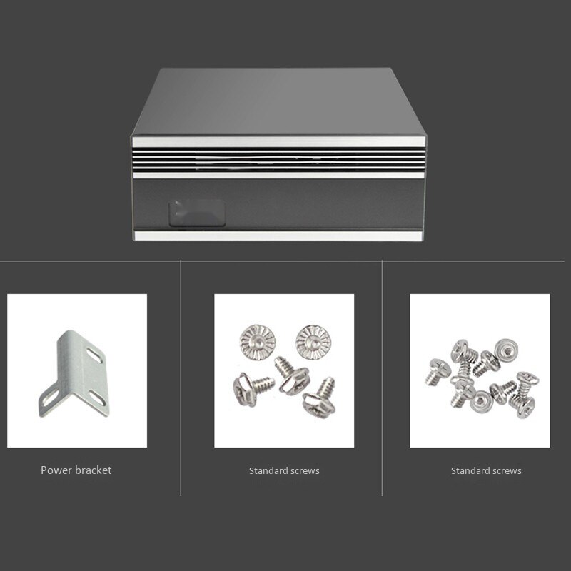 Itx-fodral borstad aluminiumpanel bärbar minidatorfodral enkelt litet fodral horisontellt industriellt kontrollfodral
