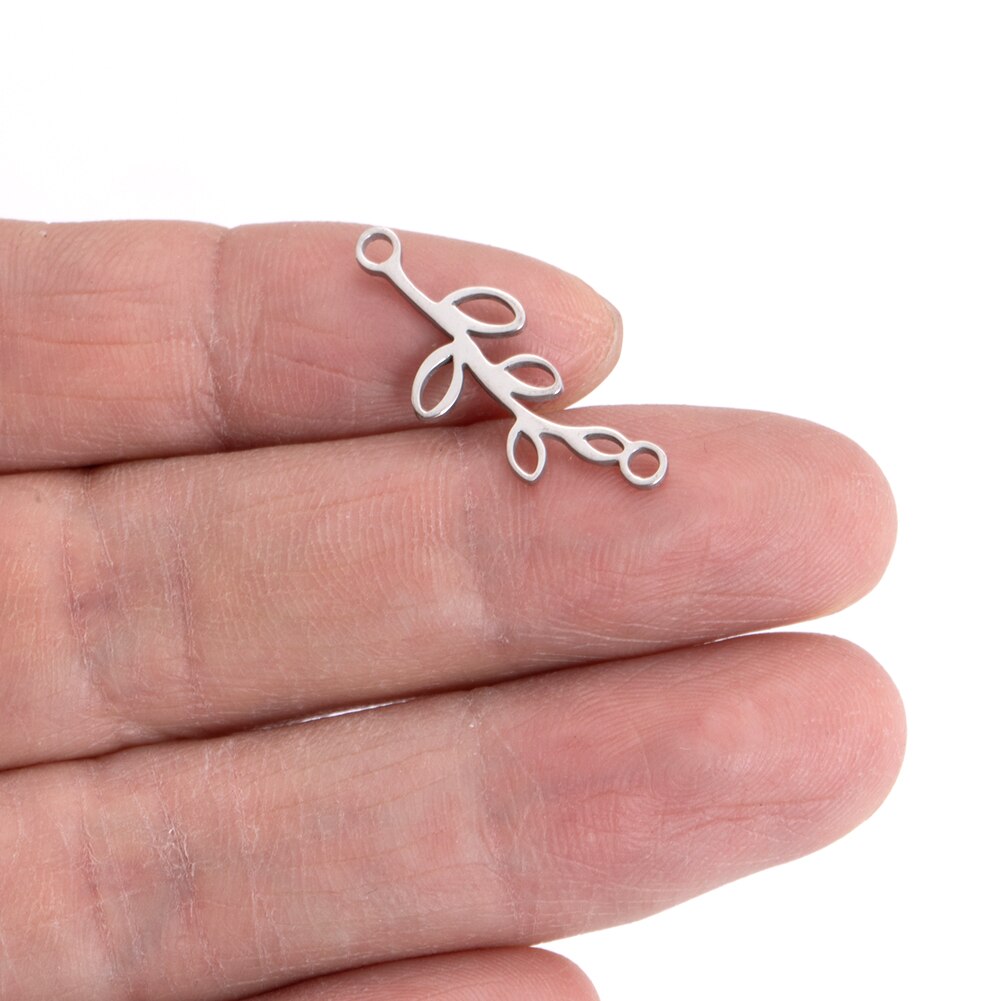 10pcs Stainless Steel Gold Charm Connectors Flower/Bike/Aircraft/Feather Shape Pendant Links For Jewelry Making