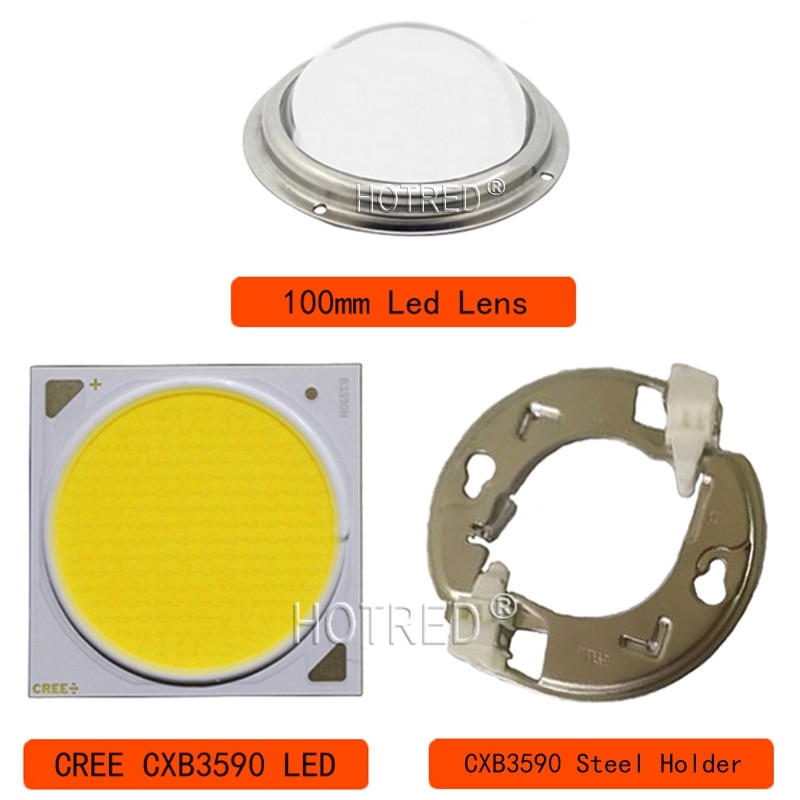 Cree CXB3590 Cob Led Grow Light Volledige Spectrum Ideaal Houder 50-2303CR Heatsink Meanwell Driver 100Mm Glas Lens/Reflector diy