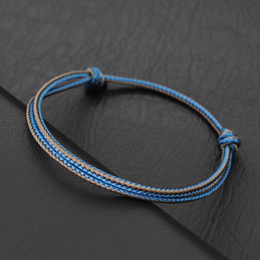 Pulsera étnica de hilo fino de 2mm para Hombre, amuleto de la suerte bohemio ajustable de , para él, Pulseria para Hombre, Joias: Rojo óxido