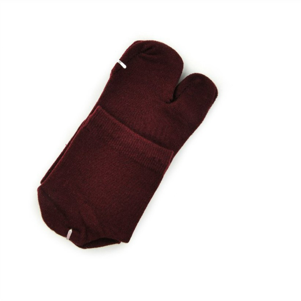 Tongs Kimono japonais pour hommes et femmes, 9 couleurs, sandales à bout fendu, chaussettes Tabi Ninja Geta, fendues à 2 orteils, en coton: wine red