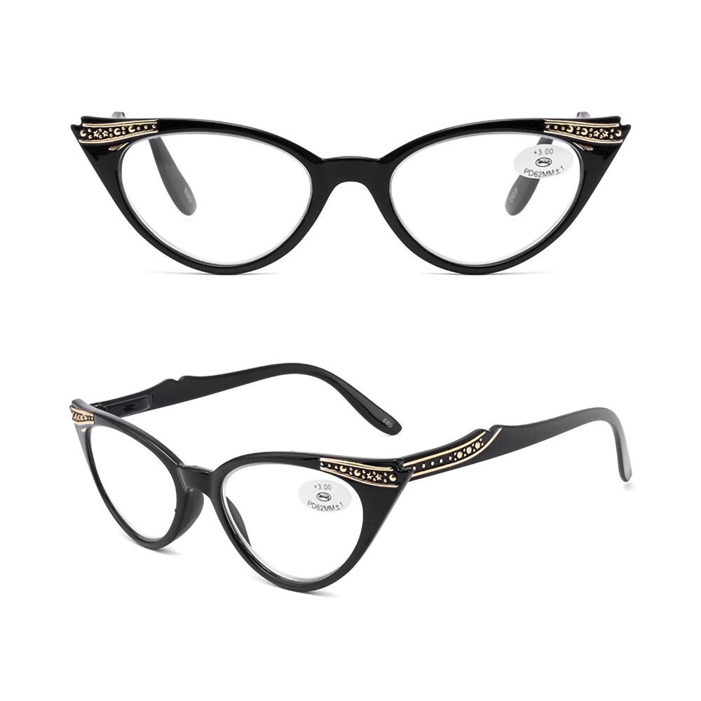 Ladies Reading Glasses Cat Eye Frame Elegance Women Presbyopic Eyeglasses +1.0 1.5 2.0 2.5 3.0 3.5 for Female Readers