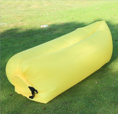 Inflatable Lounger Air Sofa Lazy Bag Ultralight Down Sleeping Bag Air Bed Hammock Inflatable Seat for Beach Camping Travel: yellow