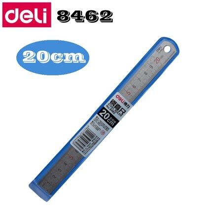 1PCS Deli 8461/8462/8463/8464 Office Desk stainless 15cm 20cm 30cm 50cm teel ruler straight ruler metal ruler: 20cm
