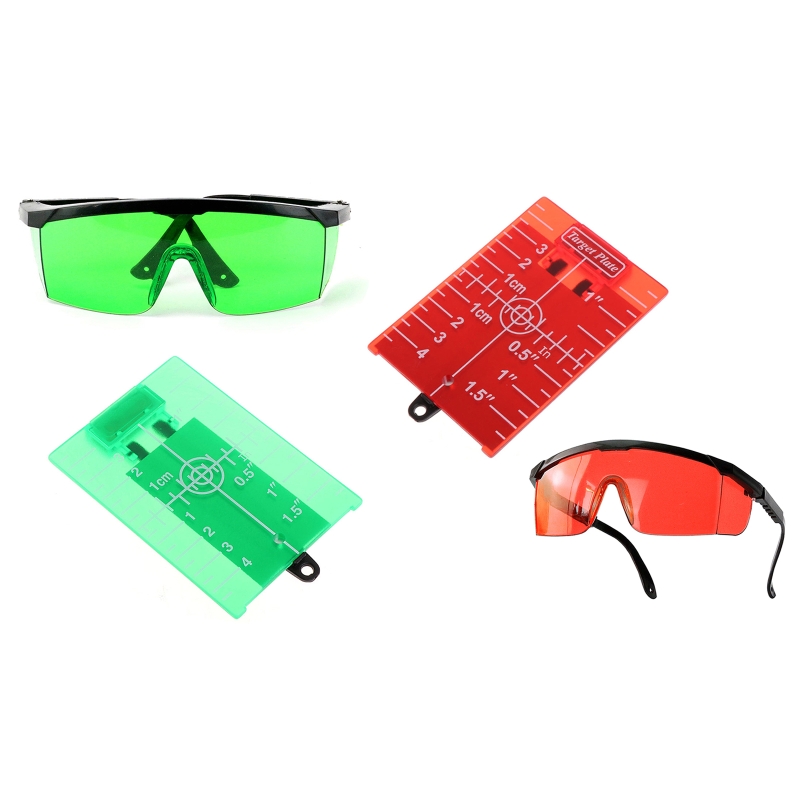 Magnetic Target Card Plate Level Tool Rotary Cross Line Protection Glasses Set