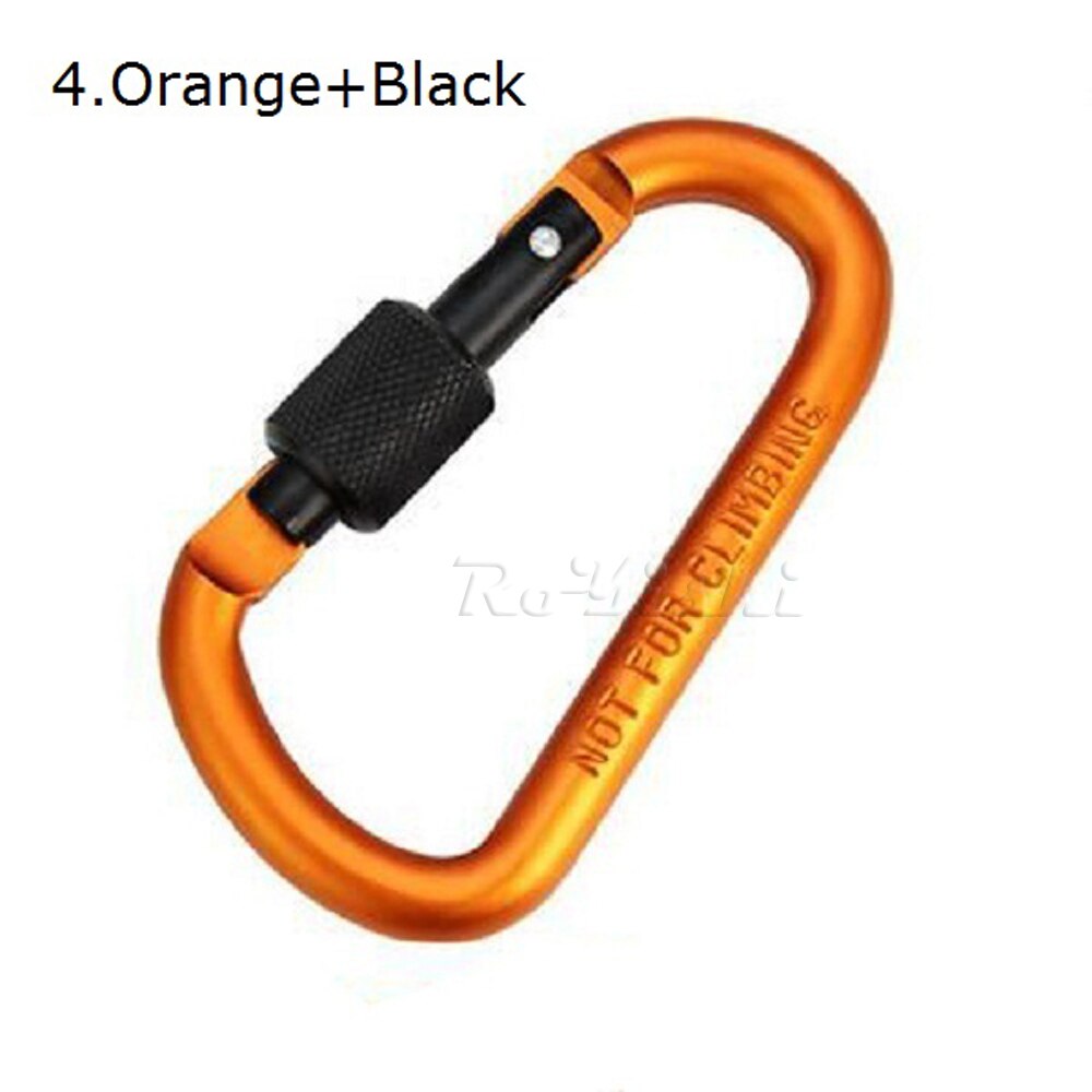 1 stuk aluminium karabijnhaak d-ring sleutelhanger clip karabijnhaak karabijnhaak camping sleutelhanger 8 kleuren: 4 oranje zwart