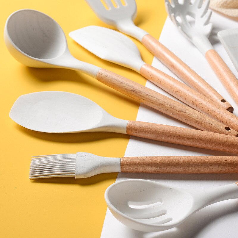 12/6 pièces Silicone cuisine ustensiles de cuisine outils ensemble spatule pelle cuisson ustensiles de cuisine ustensiles de cuisine accessoires de cuisine Gadgets