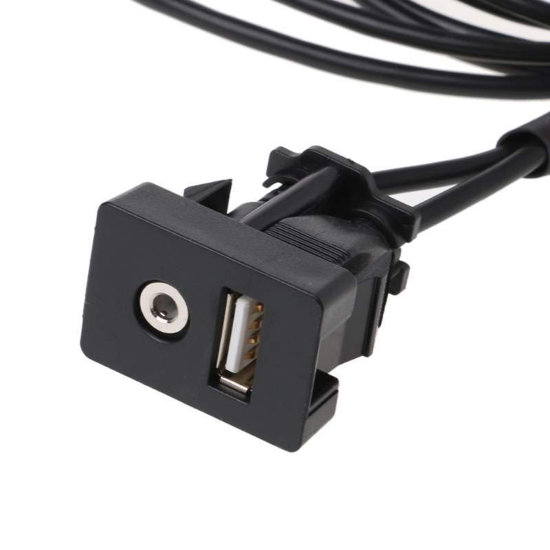 1M del coche Dash montaje Puerto USB Auto barco AUX de 3,5mm adaptador de Cable de extensión USB