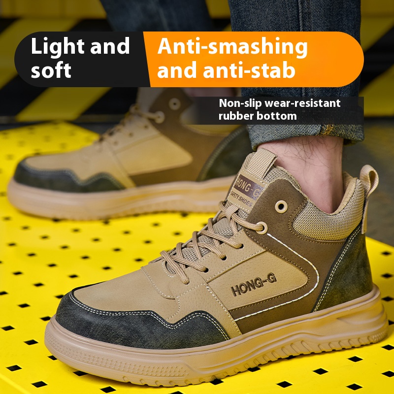 Rutschfeste Arbeits-Wandererstiefel, pannensicherer Stahlkappen-Schutz, Sicherheitsschuhe, unzerstörbare Sicherheitsschuhe, Anti-zerschlagen-Stiefel für Herren