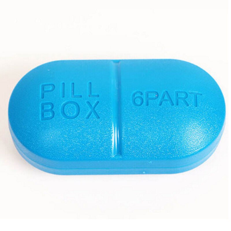 6 Roosters Pillendoos Opvouwbare Container Tablet Opslag Travel Case Houder Mini Leuke Plastic Pillendoosje Case: Dark Blue