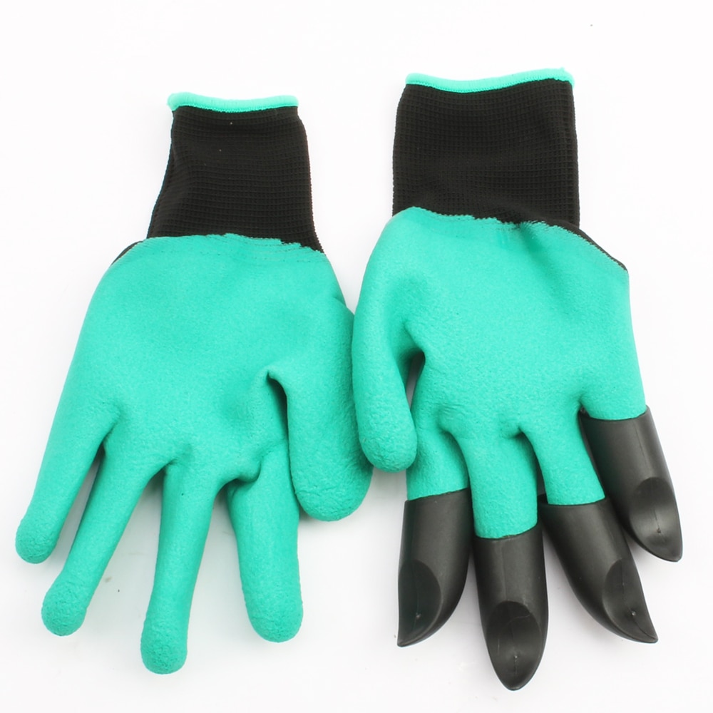1 Paar Tuin Emulsoid Handschoenen Met 4 Abs Plastic Klauwen Voor Tuin Graven Planten Handschoenen Groen Voor Outdoor